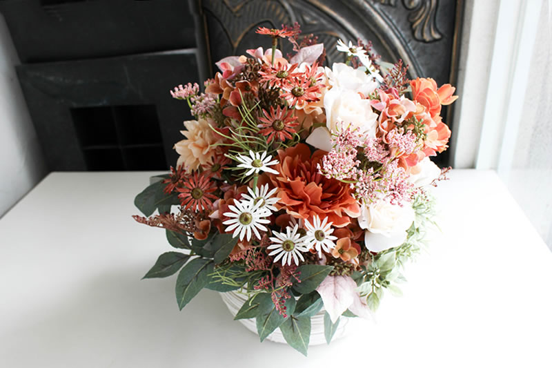 秋色☆アレンジL／アーティフィシャルフラワー(造花) ｜ 大阪**花屋