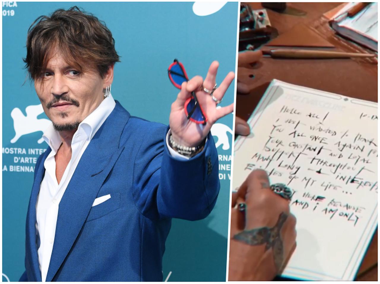 ジョニー・デップ、“クセ強め”な「直筆メッセージ」でファンに感謝の