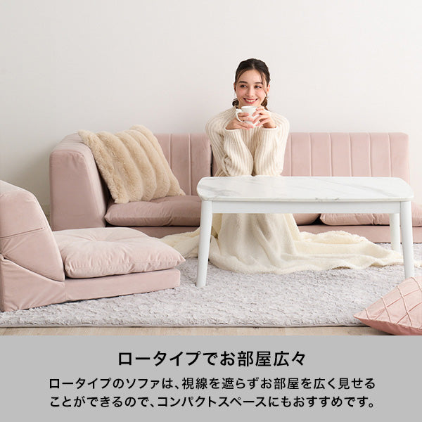 オンラインショップ限定】ファミーユ ローソファ プラス 2S ピンク