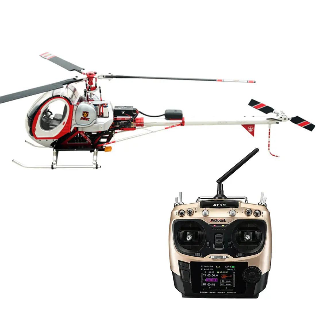 JCZK 300C PRO 2.4G 12CH Flybarless RC Helicopter Model with H1