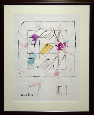 現代美術の先駆者 村井正誠 直筆サイン『顔』水彩画 1979年 0109A 現代