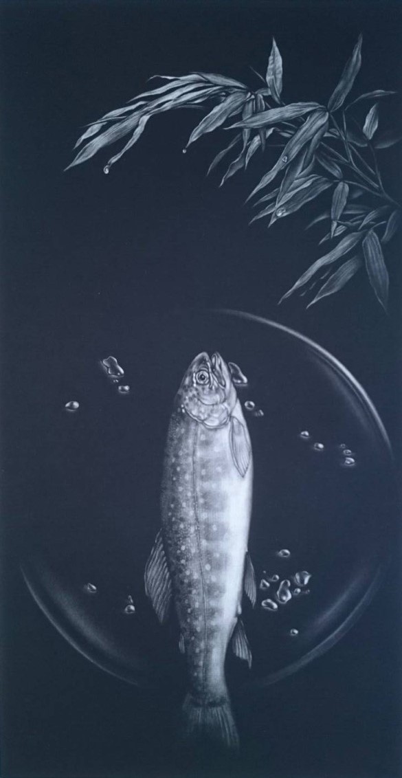 生田宏司 水滴 メゾチント（銅版画） | 絵画、美術品の販売｜アトリエ