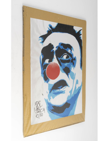 Silkscreen on paper, The Clown, 15/80, signed Mimi.