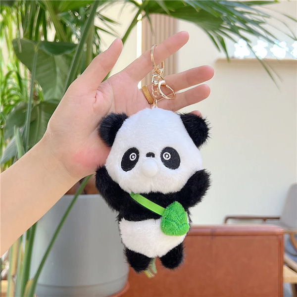 Qoo10] かわいい泡吐きパンダストラップぬいぐるみ