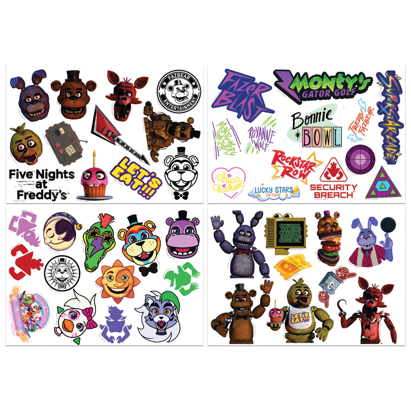 Five Nights at Freddy's デカールステッカー（4枚入り） – インフォ