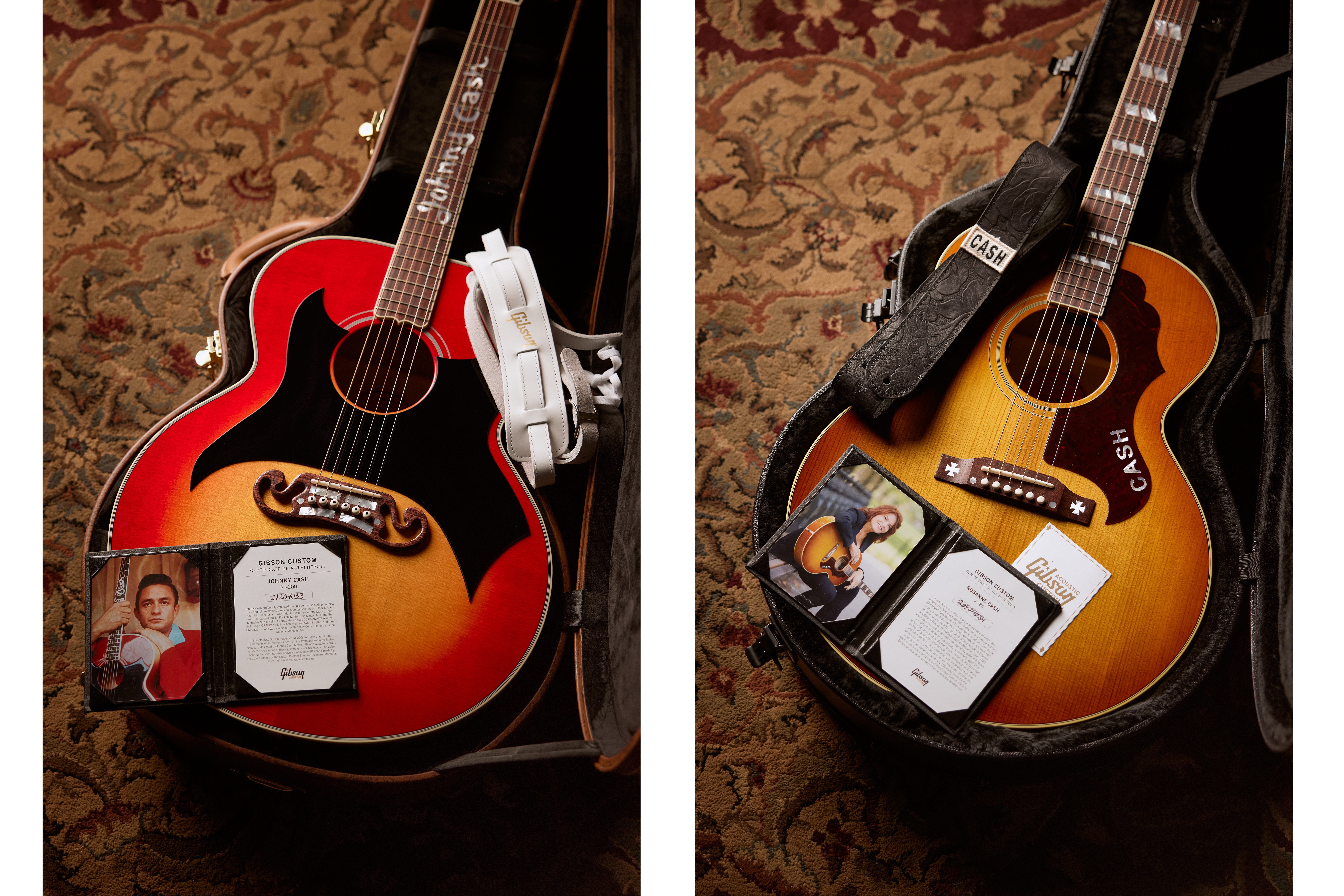 ギブソンから、 『Johnny Cash SJ-200』と『Rosanne Cash J-185』が