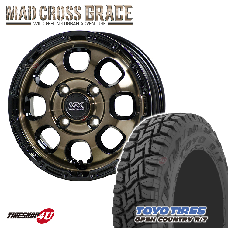 MAD CROSS GRACE 14x4.5J 4/100 +45 ブロンズ BRC/BK TOYO OPEN