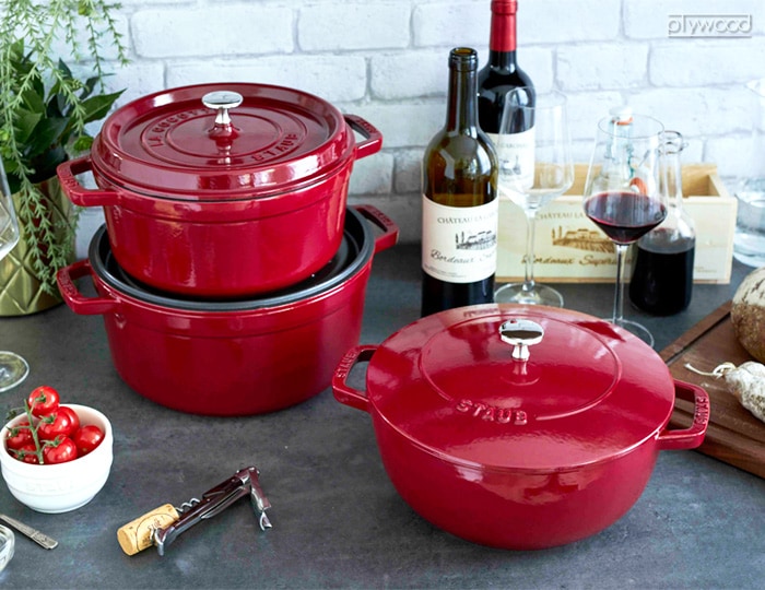 STAUB LA COCOTTE 赤 鍋 24cm STAUB LA COCOTTE 赤 両手鍋24 STAUB LA
