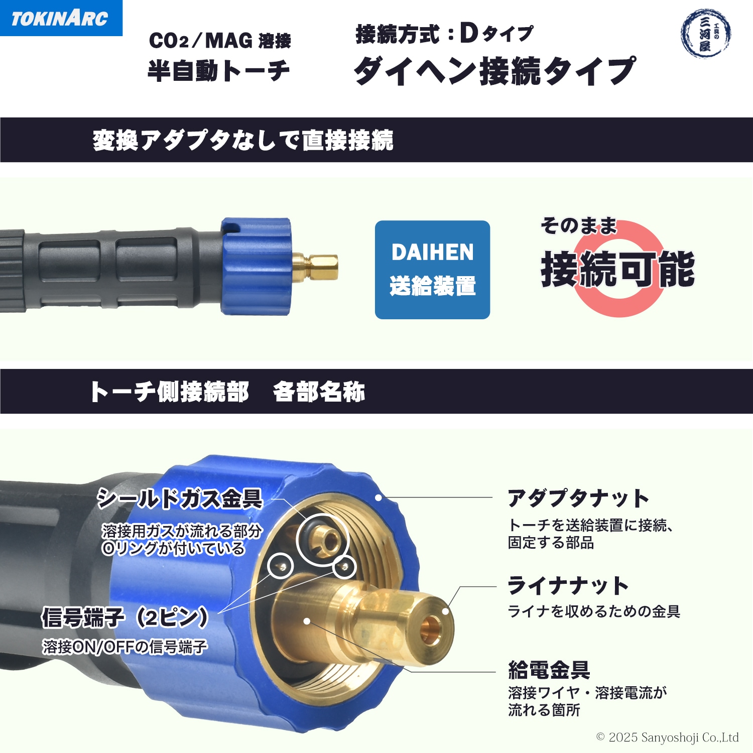 トーキン ( TOKIN ) CO2・MAG 半自動溶接トーチ CSH-35-D-4 高電流、高