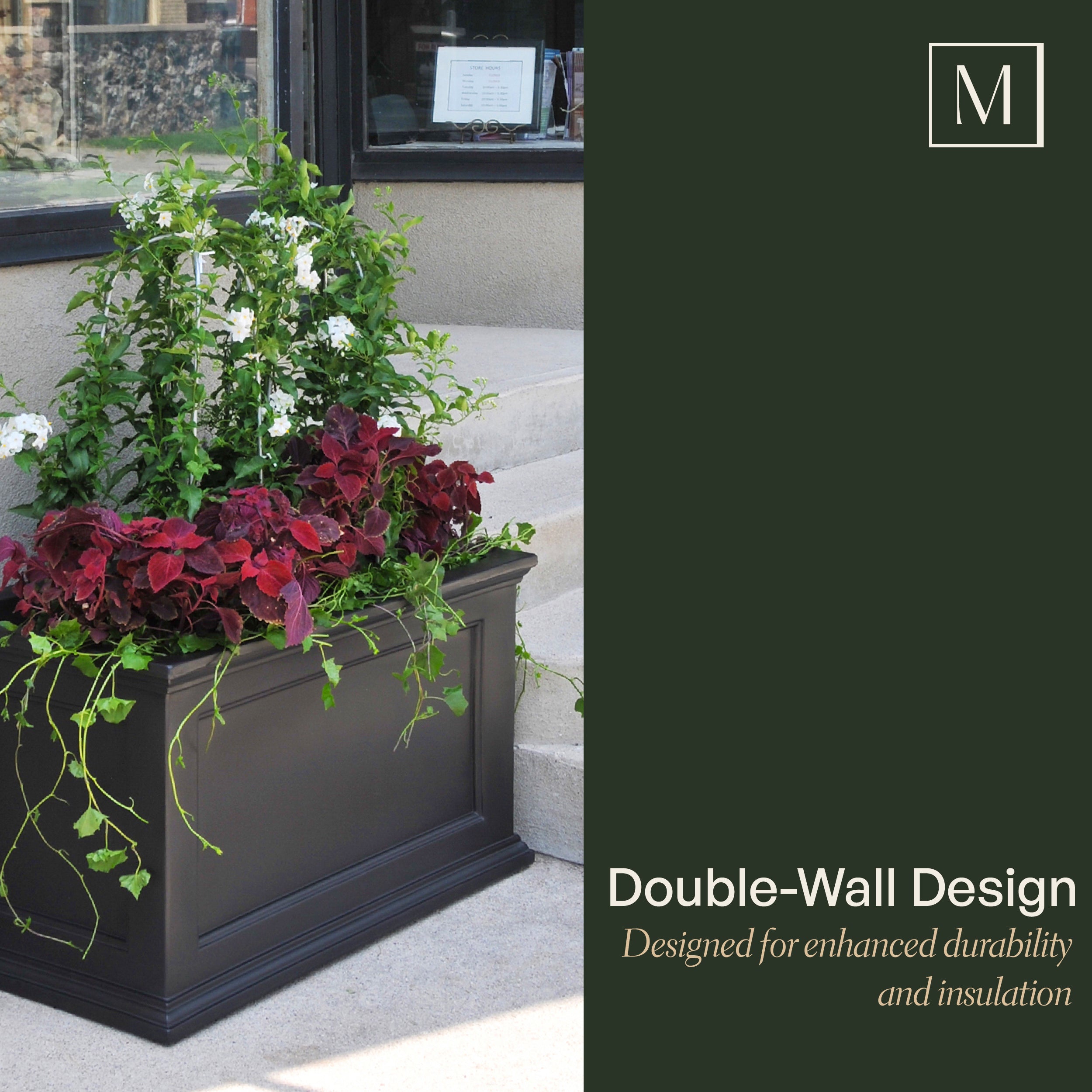 Mayne Fairfield 20x36-Inch Self-Watering Rectangle Planter – Mayne