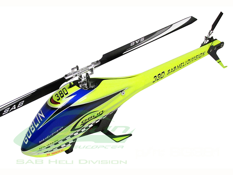 SAB GOBLIN 380 YELLOW/BLUE (with 380mm Black Line Main Blades