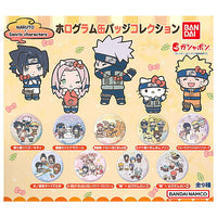 NARUTO x Sanrio characters Hologram can badge collection [All 9