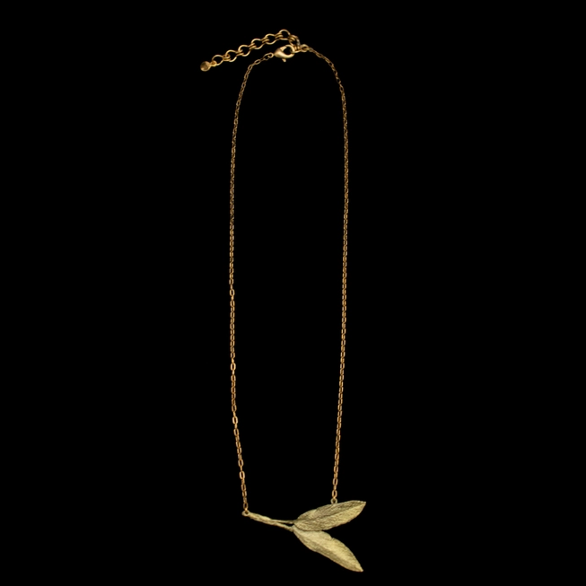Michael Michaud Green Sage Leaf Necklace - Jewelry by Glassando