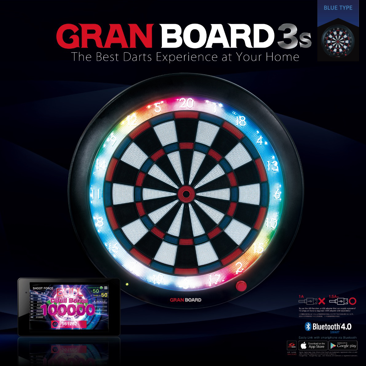 GRANBOARD3s Blue - Gran Board - Play Darts Online