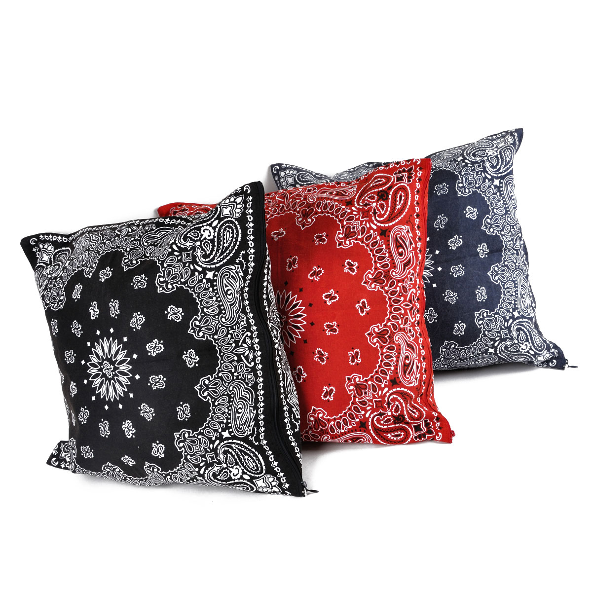 PAISLEYS BANDANA柄CUSHION COVER/STONE WASH[ペイズリーバンダナ柄
