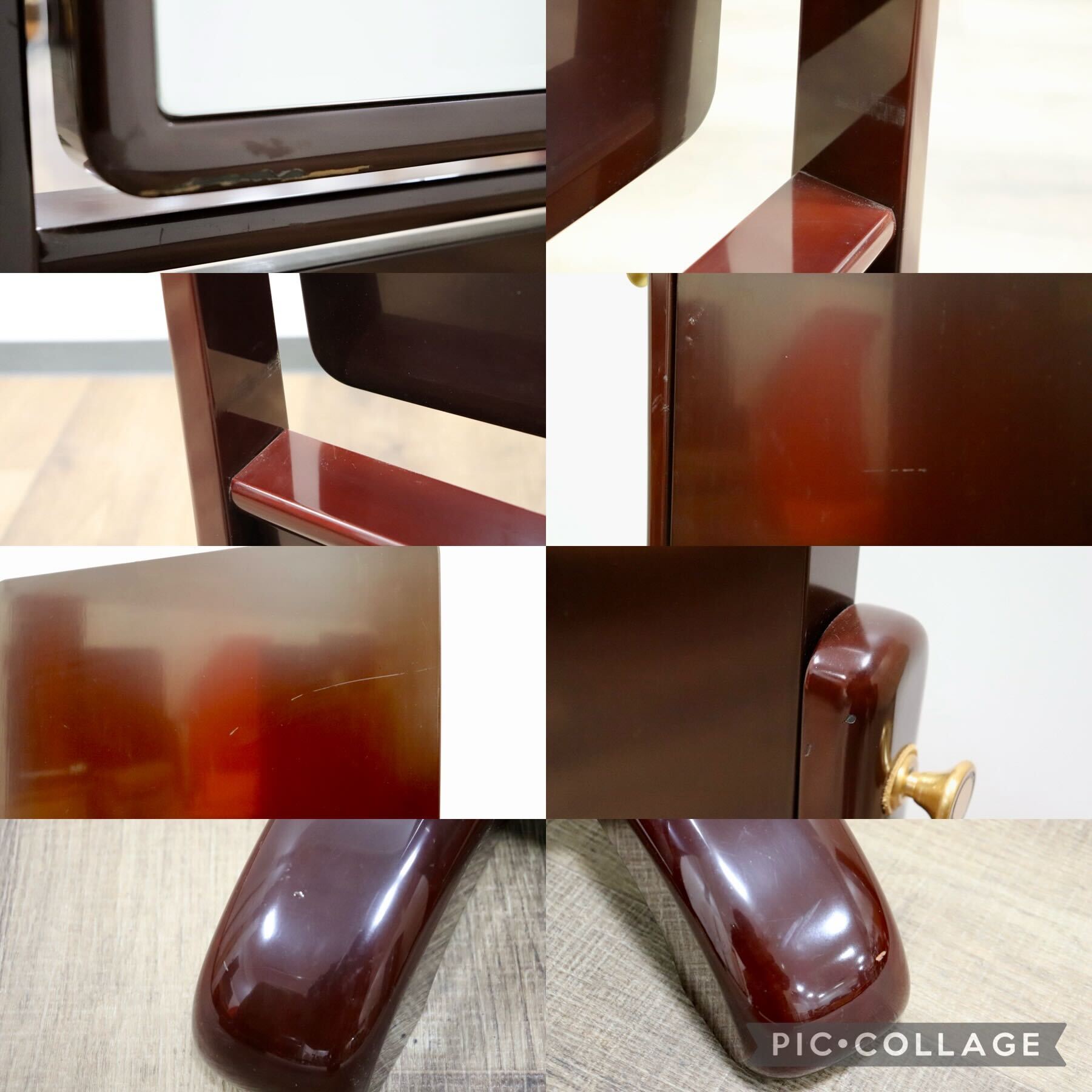 GMGF122○MATSUSO / 松創 秋草は溜 橘型 全身鏡 姿見 スタンドミラー
