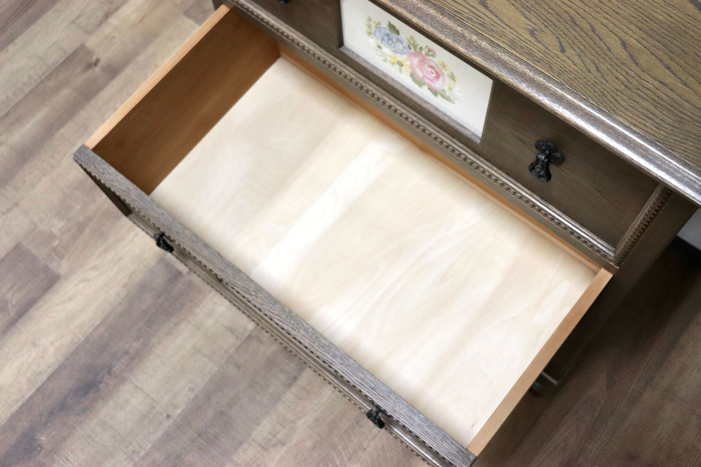 GMGN349○神戸家具 洋家具 伊藤家具 3段チェスト 整理タンス 彫刻