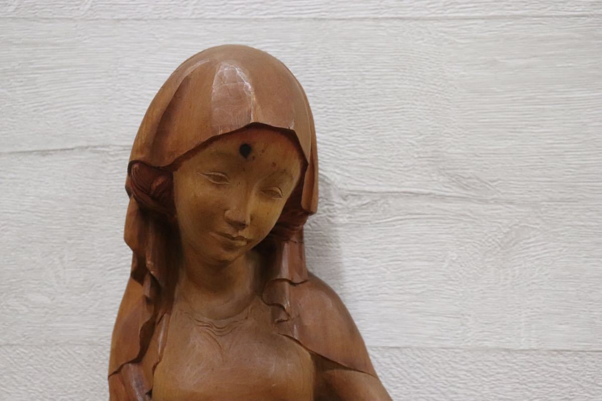 gmbp2 ○ マリア像 木彫 彫刻像 女性 オーストラリア 作家作品 壁掛