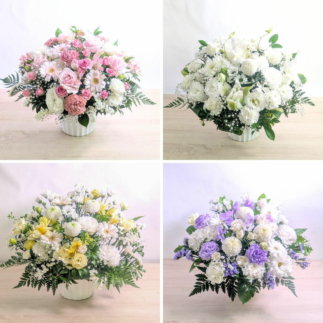 初盆・新盆のお供え花・仏前の花】大きすぎないアレンジメント Mサイズ