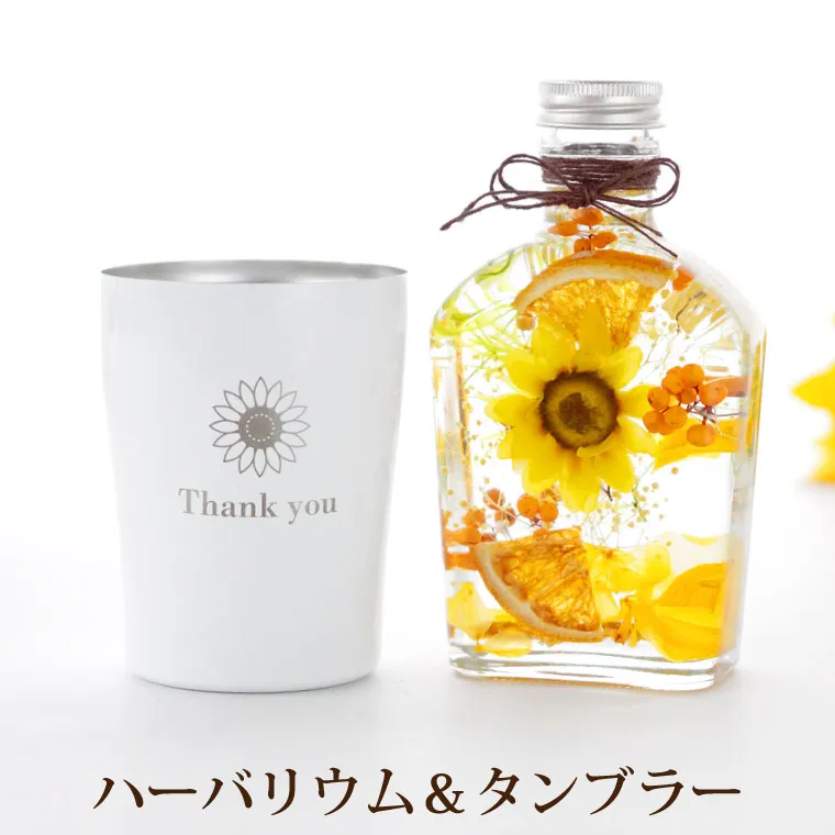 ◇ハーバリウム239 ひまわりヘリクリサムのbottle *.:。✿*゜¨゜