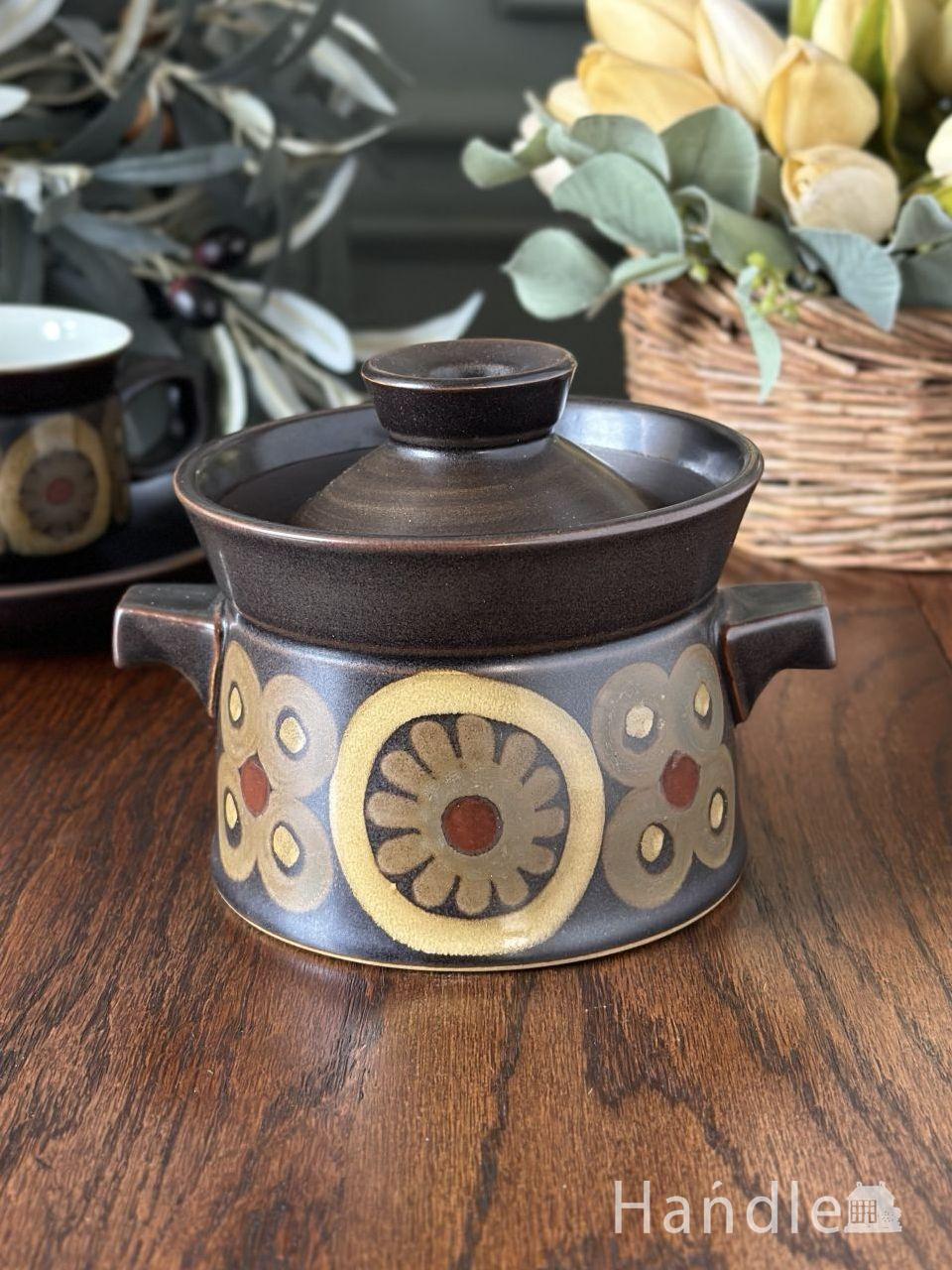 イギリスから届いたDenbyのシュガーポット、アラベスク（ARABESQUE）の