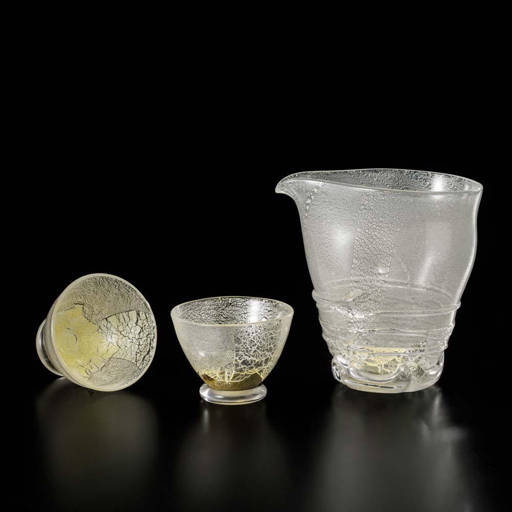 箔一 hakuichi 金箔 金沢箔 金沢 工芸品 彩華 酒器セット（銀）｜銀澄