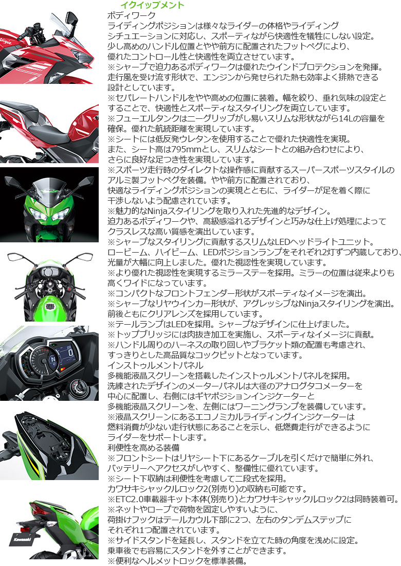 新車 22 KAWASAKI Ninja 250はとや(HATOYA)-スペック詳細