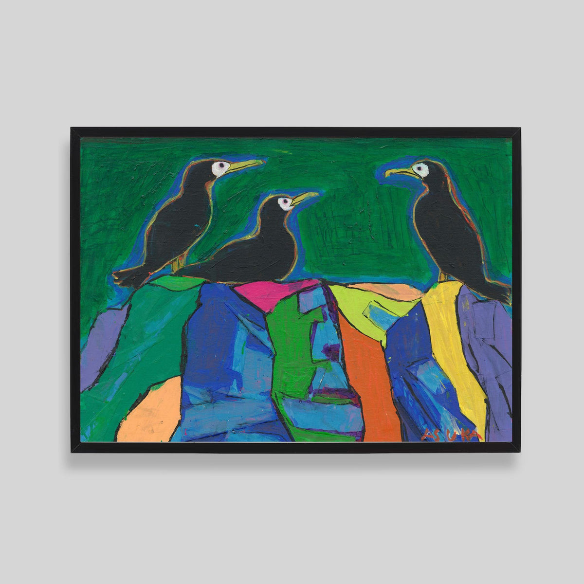 真作保証 上村松篁 「縞白鷴鳥」エディション77/200 木版画 真作保証