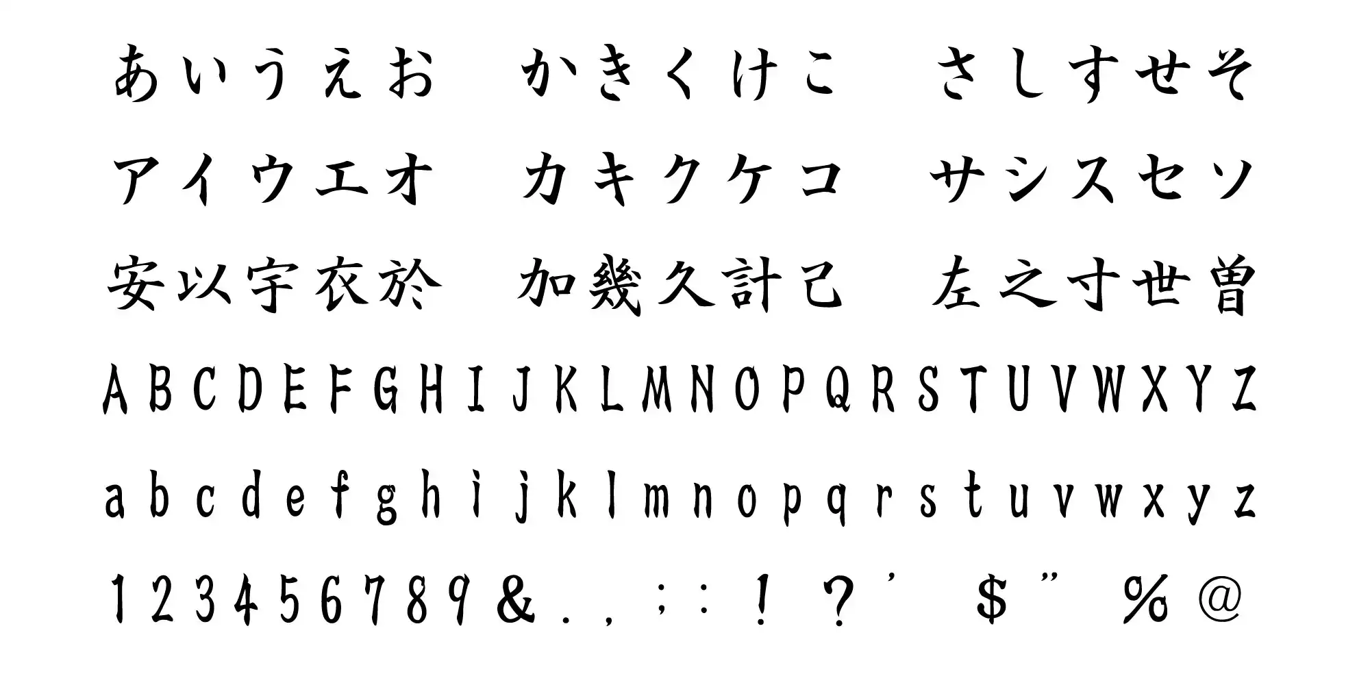 楷書体フォント一覧｜ステッカーショップヒンメル