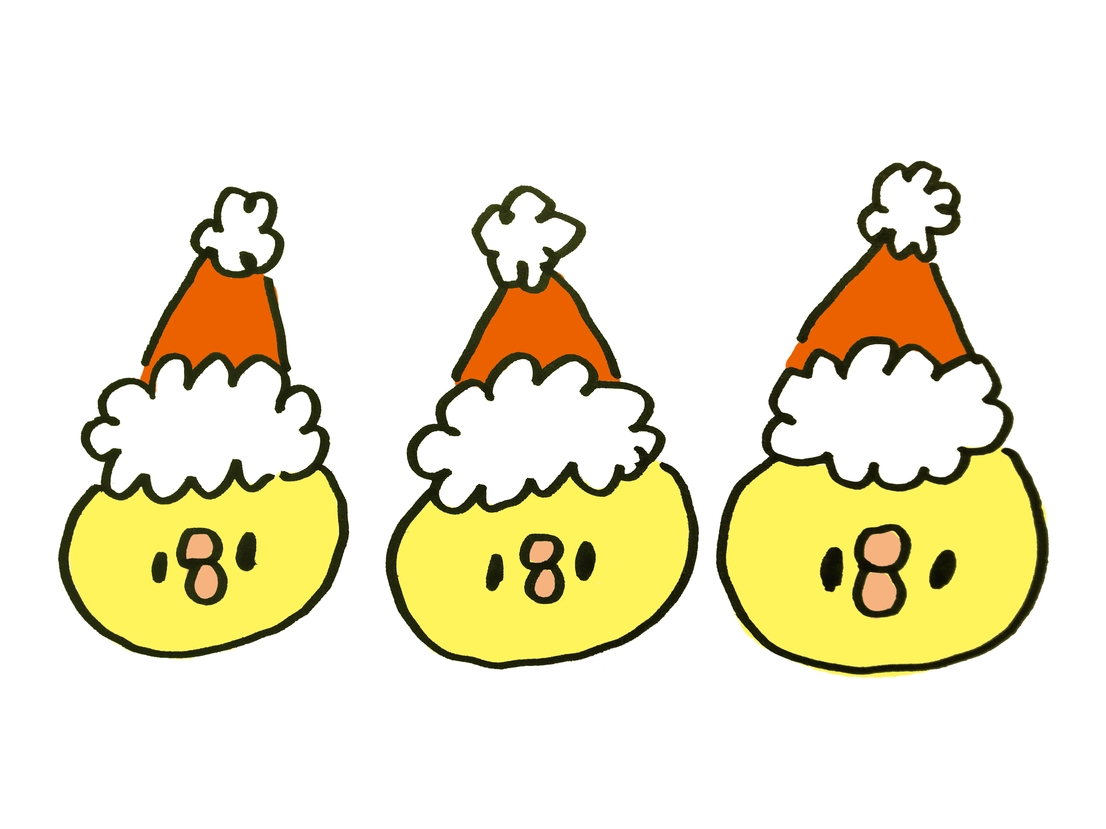 クリスマスで盛り上がるひよこのイラスト | ゆるくてかわいい無料