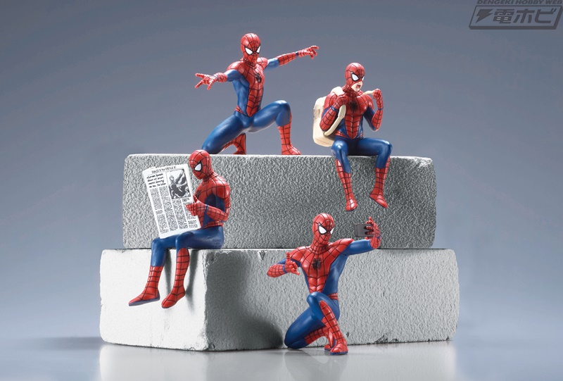 スパイダーマンの日常をテーマにしたフィギュアが第1弾として登場