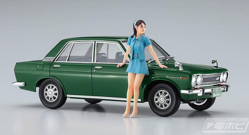 60年代「春」の装い♪「ブルーバード1600SSS」とレジン製女性
