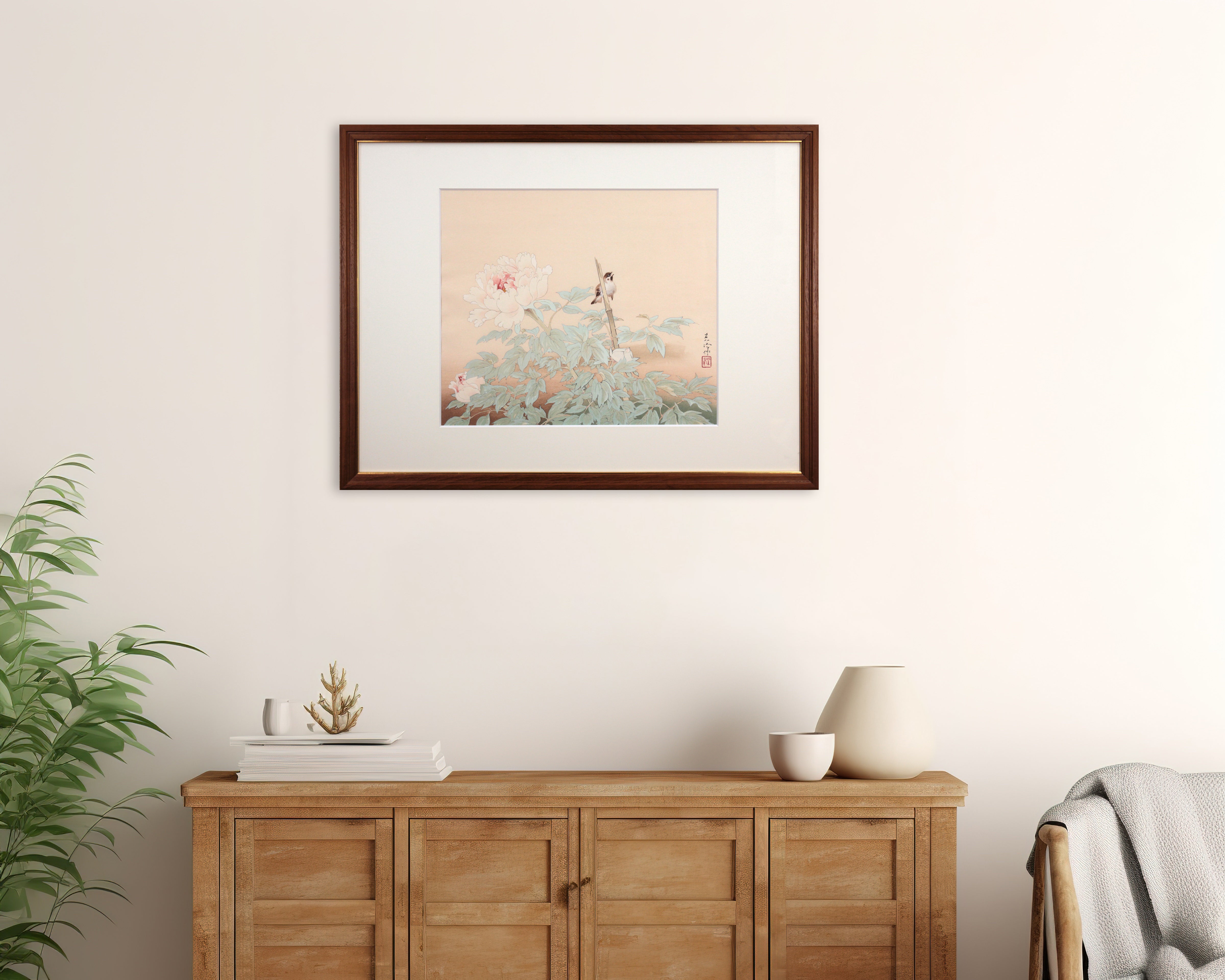 榊原紫峰 『富貴草』 木版画 - 北海道画廊