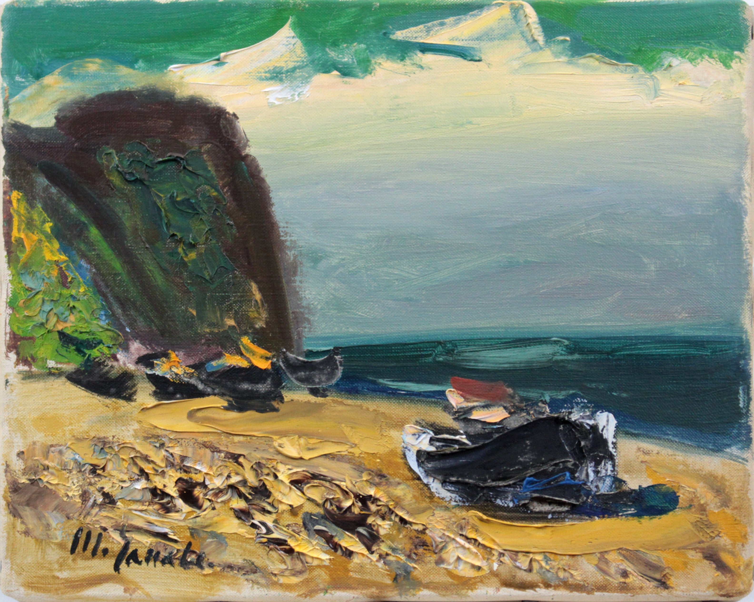 田辺三重松 『海浜』 油彩画 - 北海道画廊