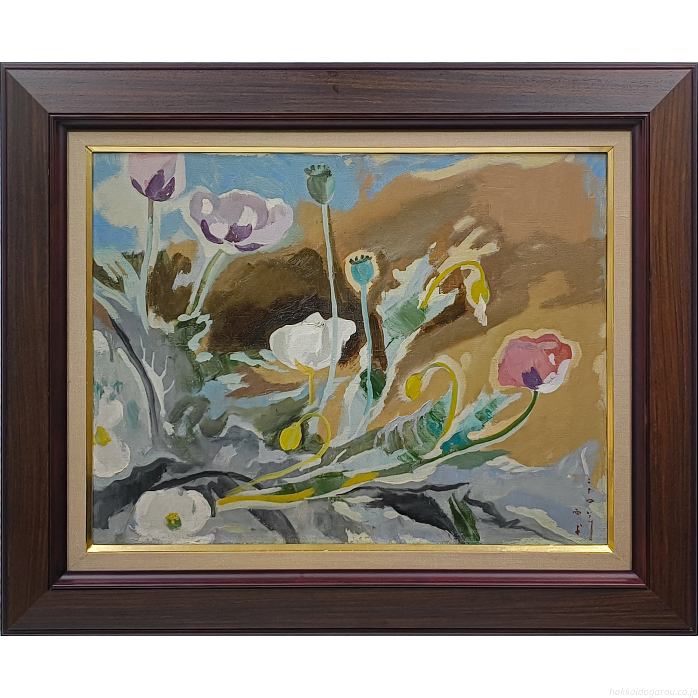 西村計雄 『けし』 油彩画 - 北海道画廊