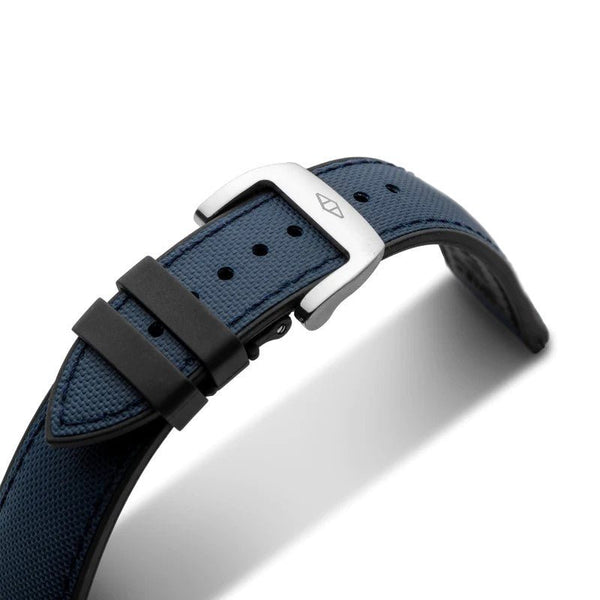 Artem HydroFlex Blue Sailcloth FKM Rubber Watch Band Strap