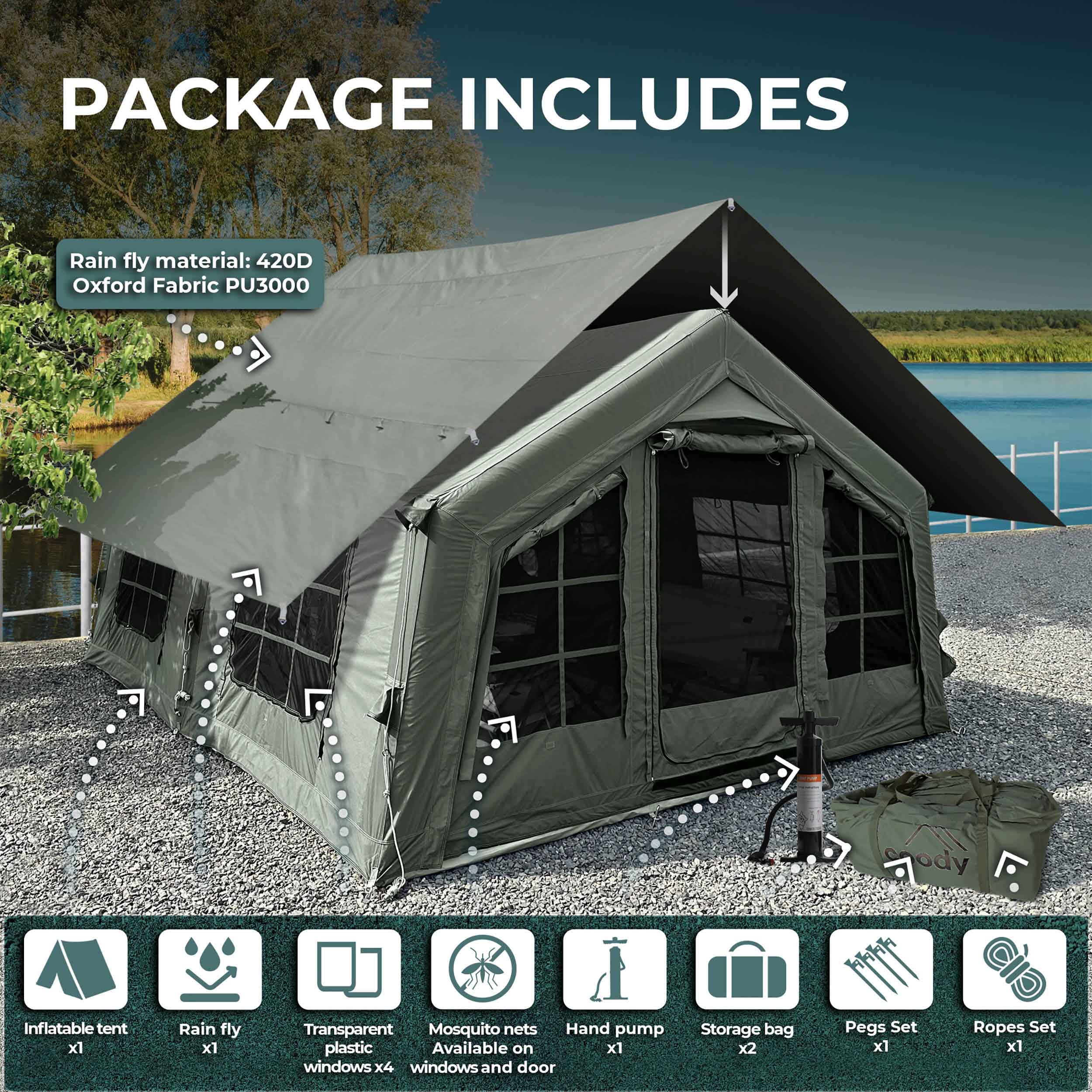 Coody RBM Koala 5 Forest Green Tent | Inflatable Tent – RBM Outdoors