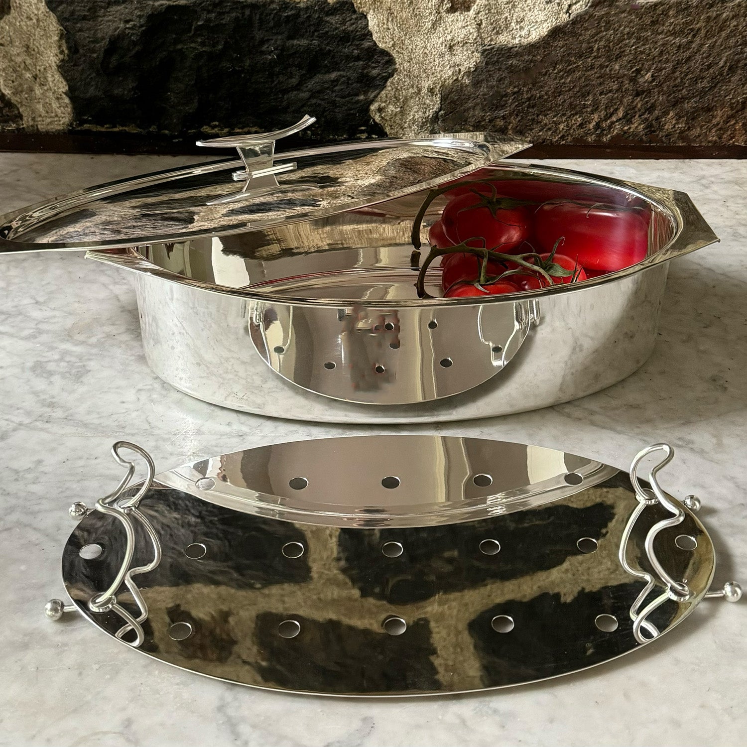 Vintage Fish Poacher with Lifting Strainer, C. 1950's – Hôtel Silver