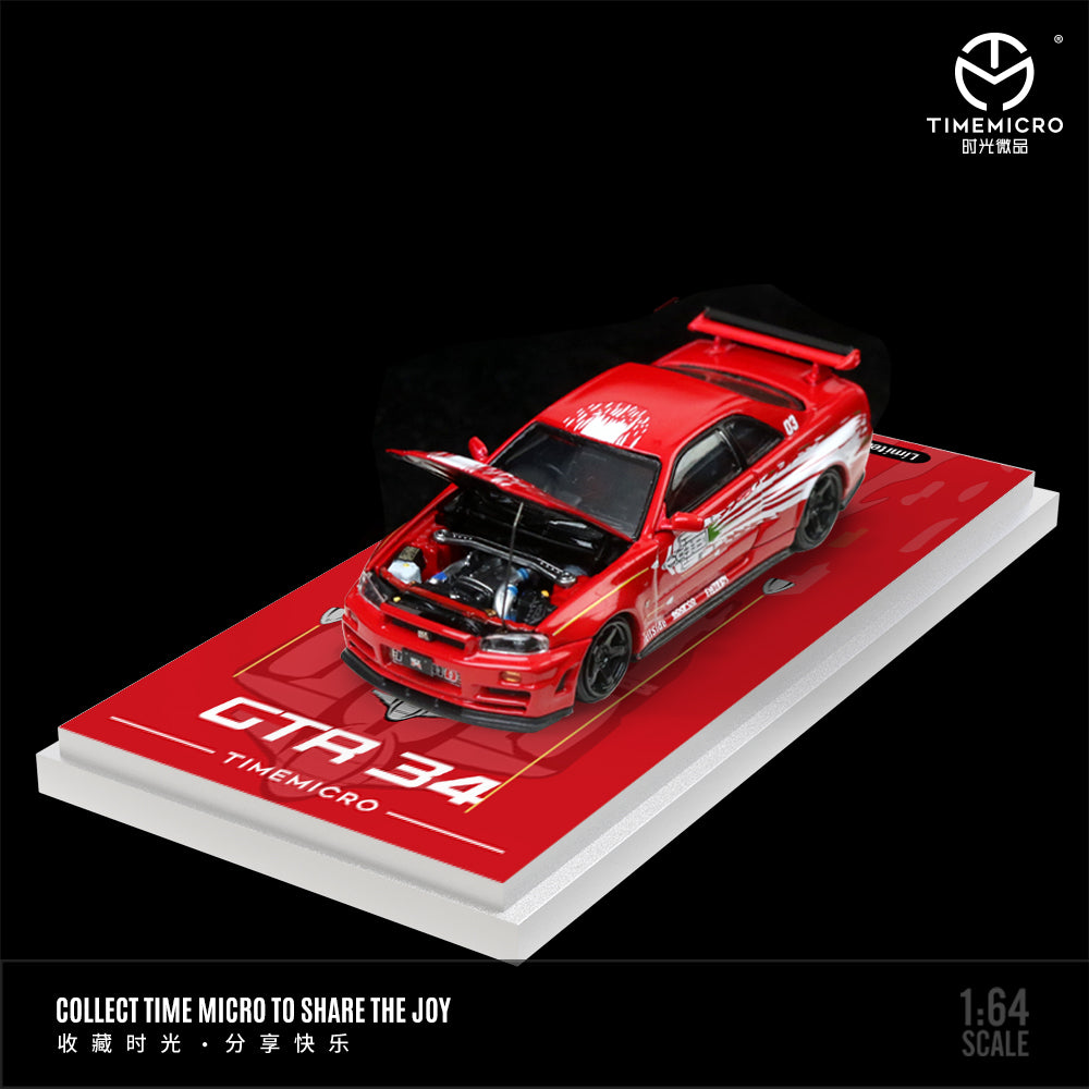 TimeMicro 1:64 Nissan GTR R34 Z Tune (2 Colours) TM643435/TM643436