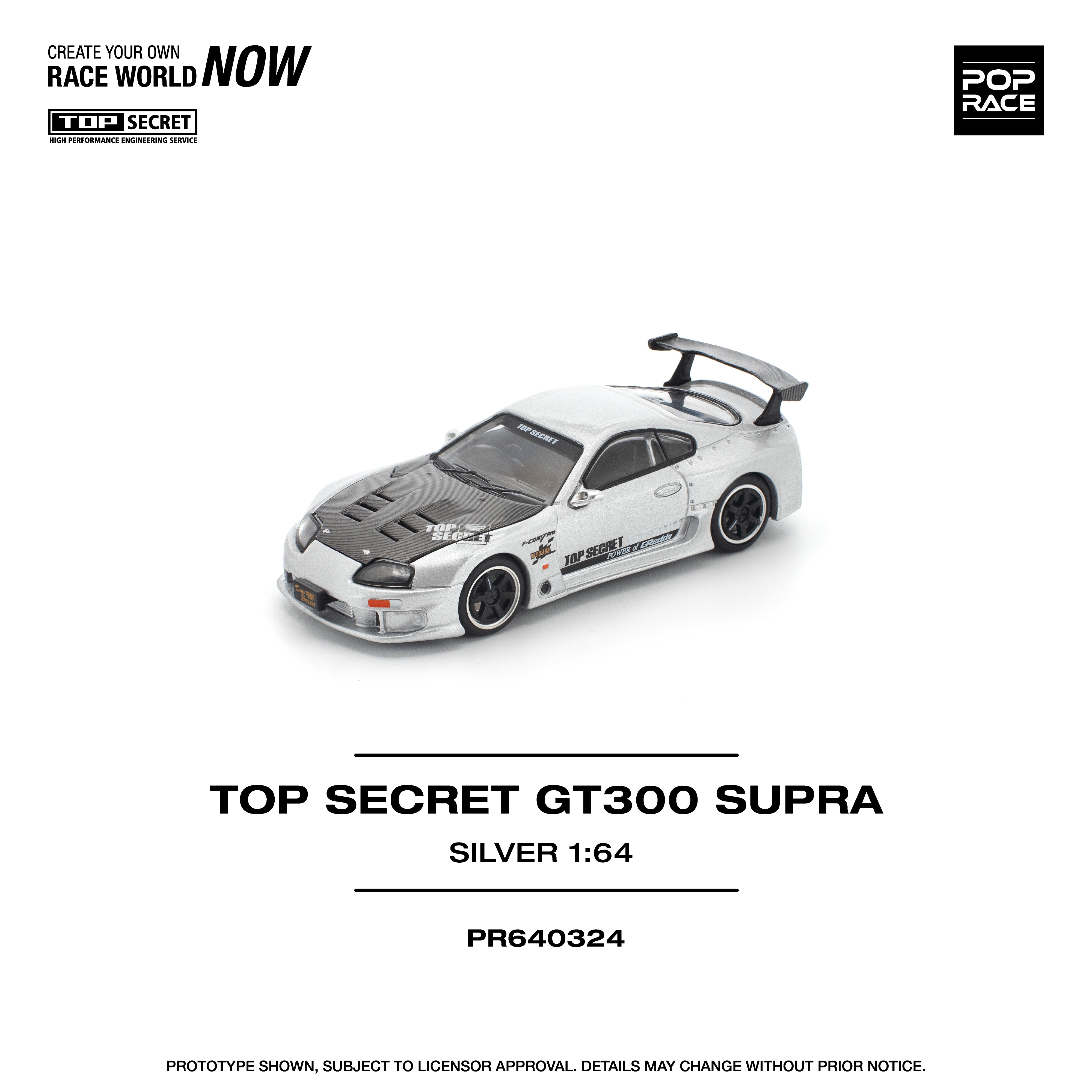 Preorder] POPRACE 1:64 TOP SECRET GT300 SUPRA SILVER PR640324
