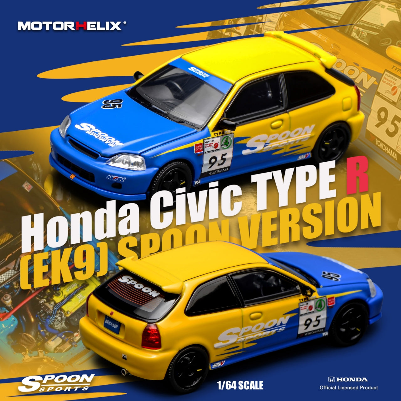 MOTORHELIX 1:64 Honda Civic Type R(EK9) Spoon – Horizon Diecast