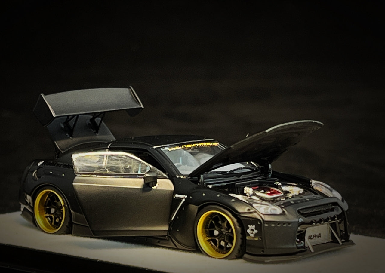PGM 1:64 Nissan GT-R (R35) - Rocket Bunny Matte Black (2 Versions