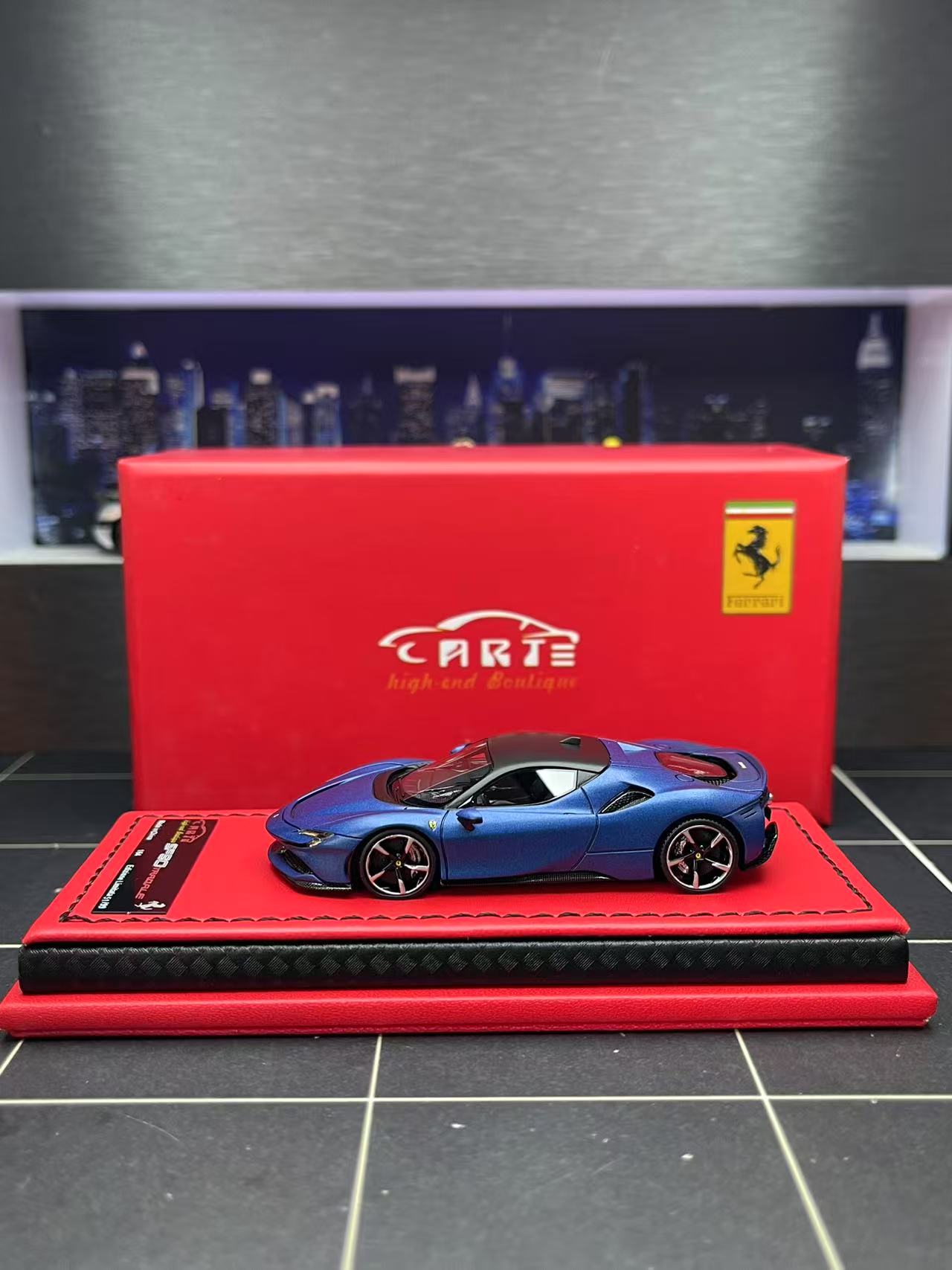 Art Model 1:64 Ferrari SF90 Blue Hardtop – Horizon Diecast