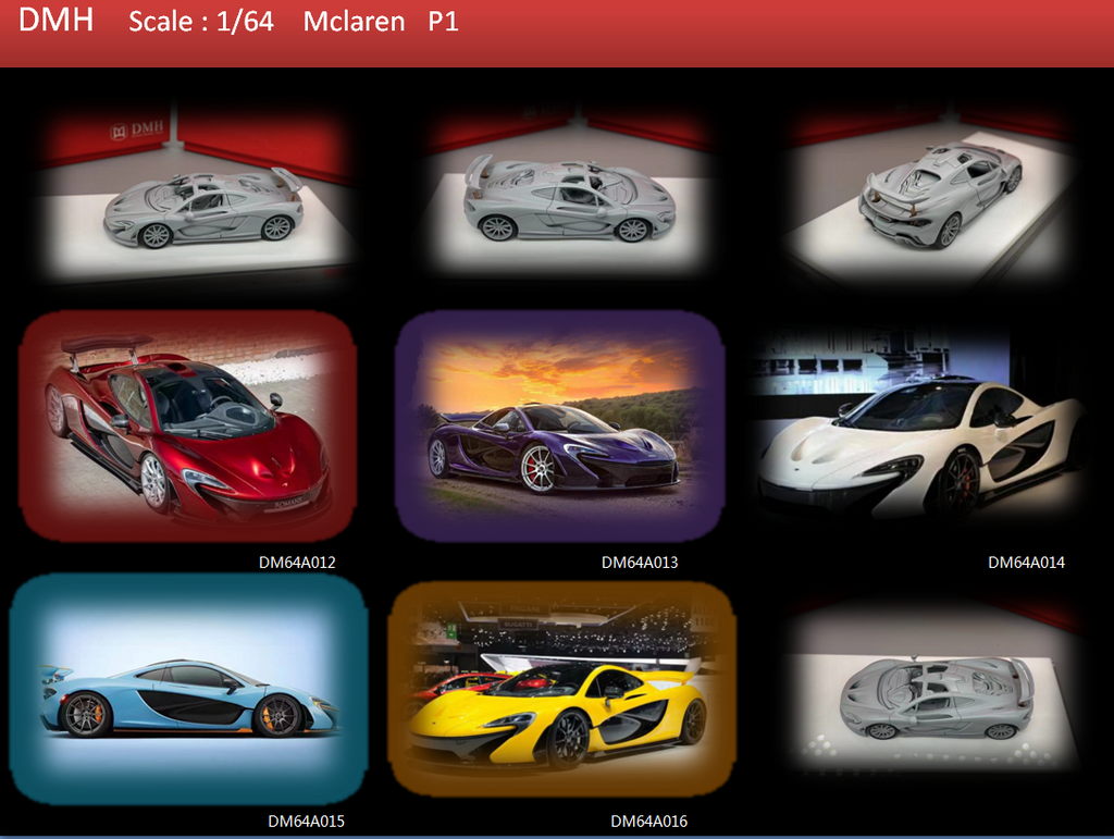 DMH 1:64 McLaren P1 (5 colors) – Horizon Diecast