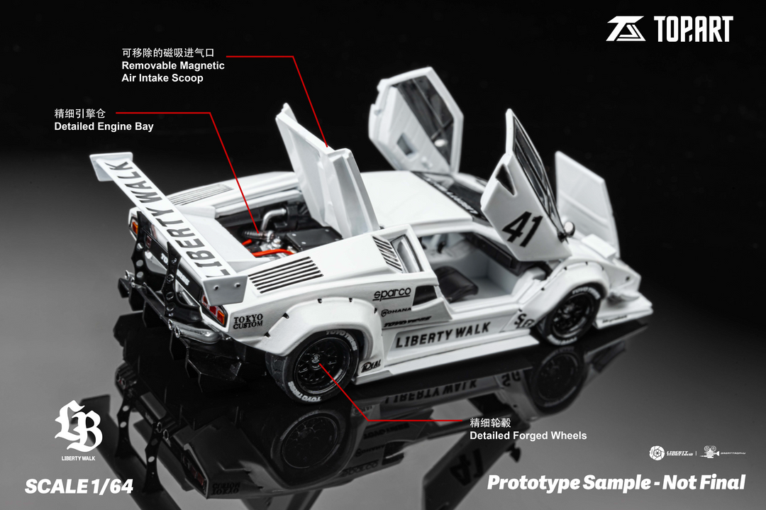 TOPART 1:64 LBWK Lamborghini Countach TAO640001 – Horizon Diecast