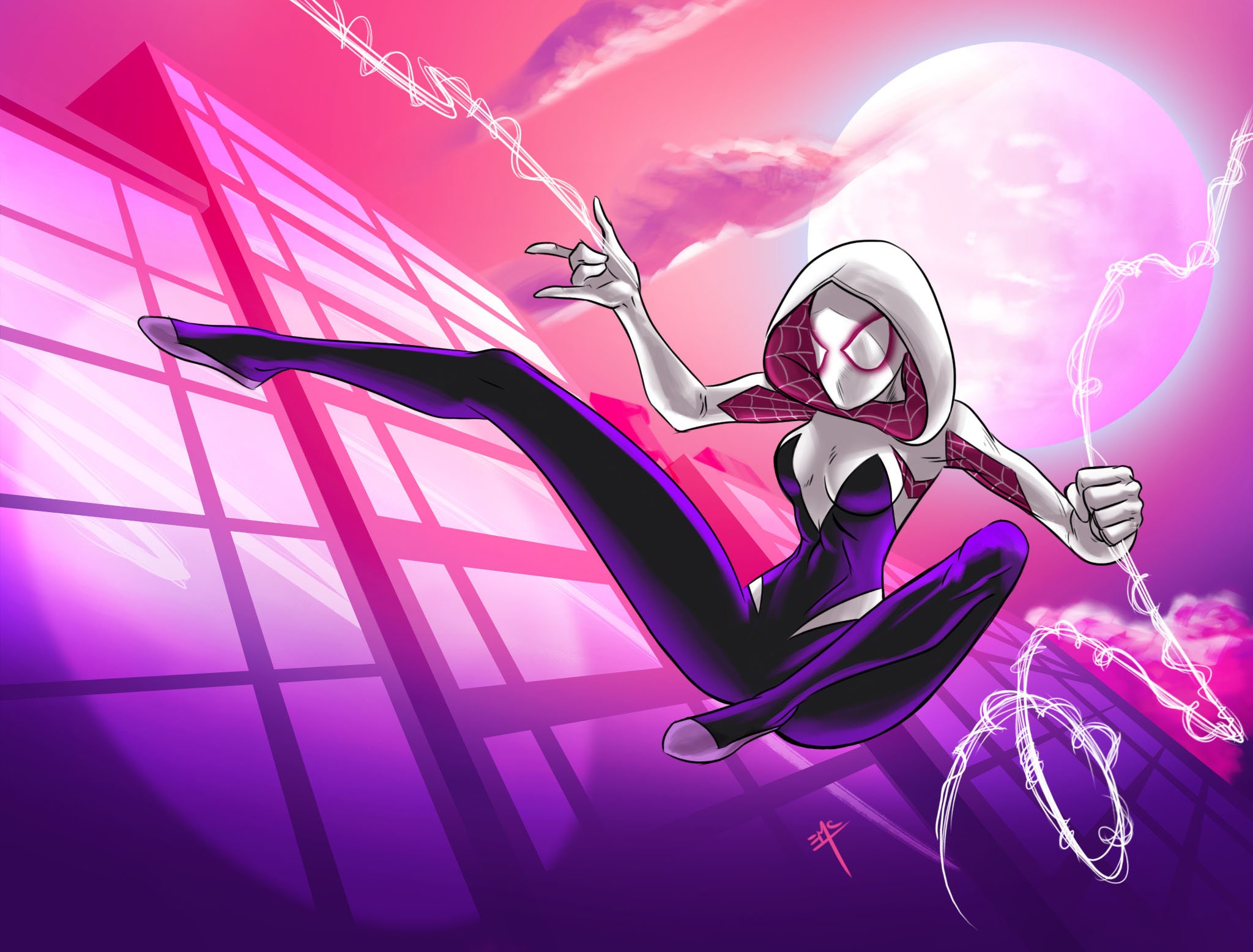 スパイダーグウェン アートプリント - オリジナルアートワーク