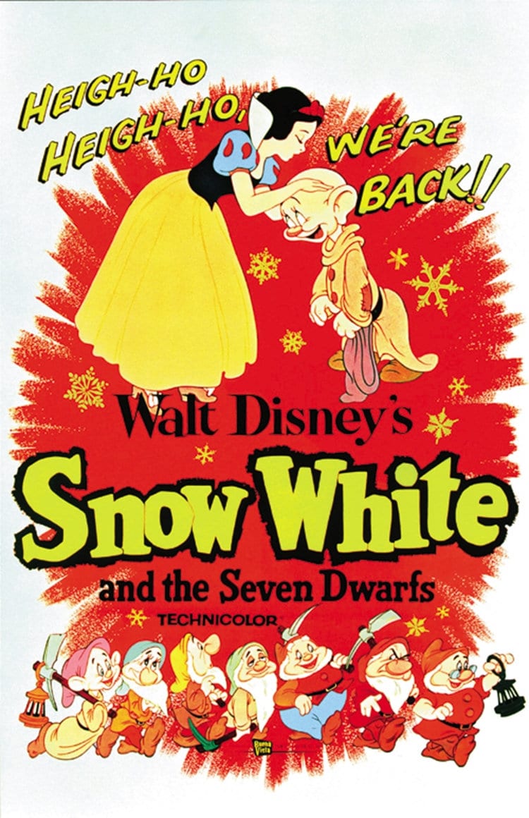 白雪姫と七人の小人（1937）ディズニーアニメ映画復刻ポスター 24x36