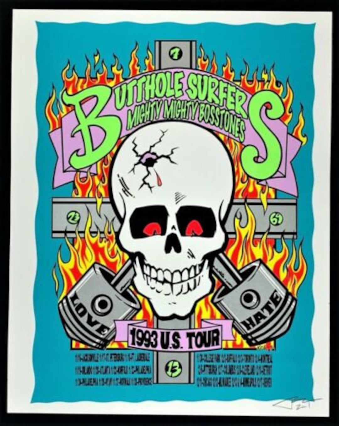 Butthole Surfers Tour POSTER Mighty Bosstones Silkscreen Signed
