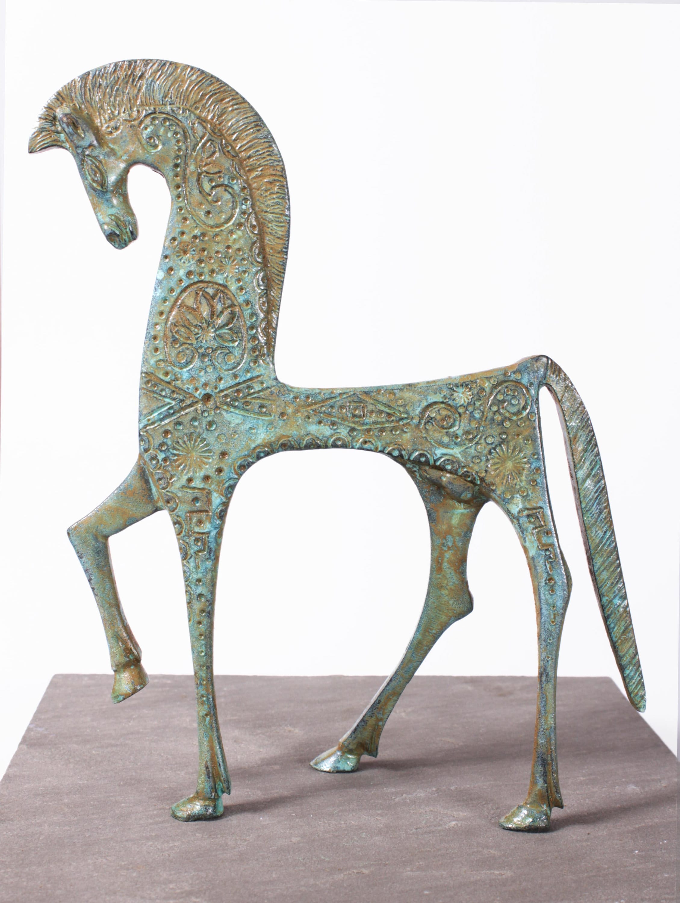 ブロンズ製ギリシャ馬像 - 古代抽象彫刻の馬の置物 - 動物アートギフト