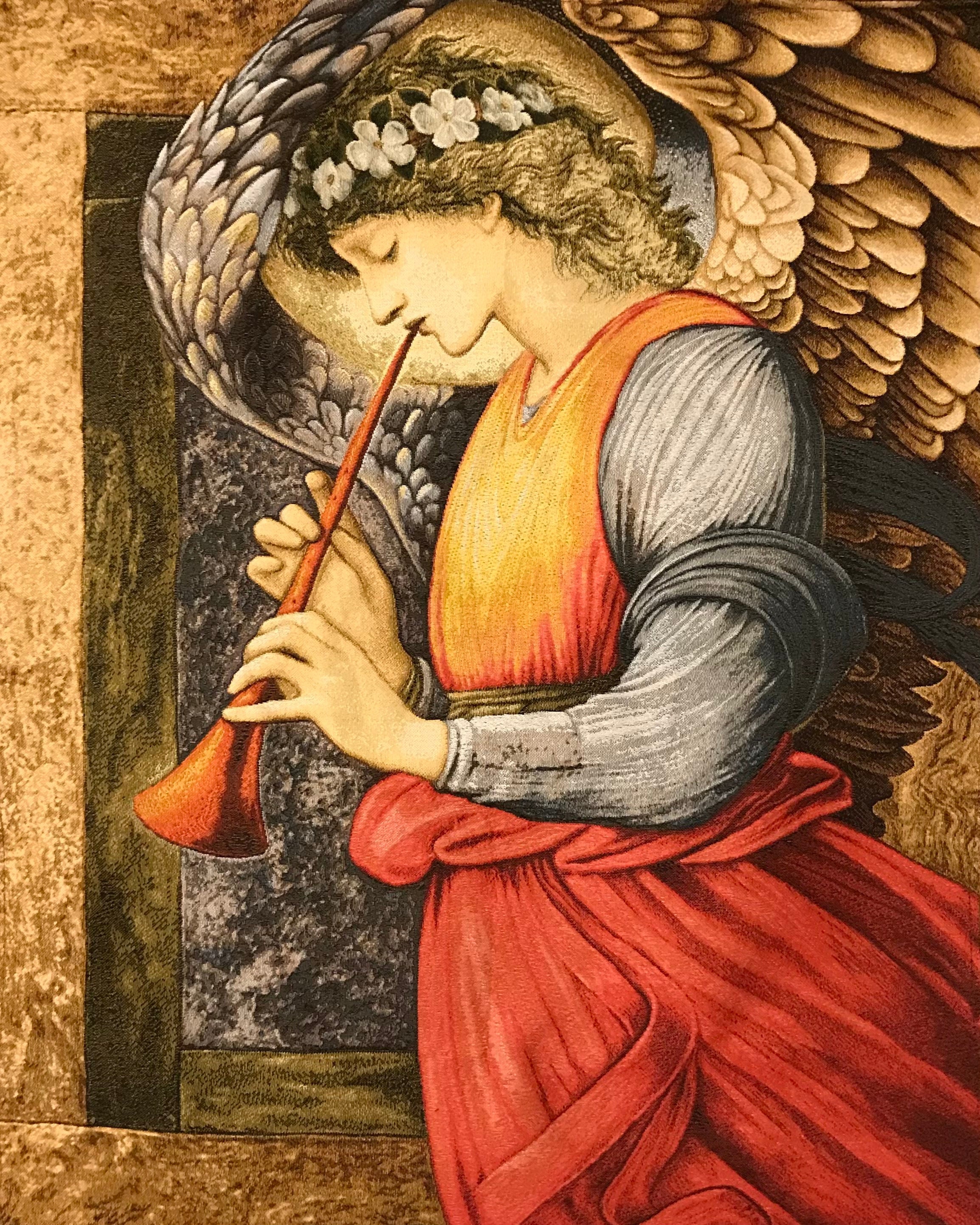 Angel Playing a Flageolet Religious Edward Burne-jones Christian